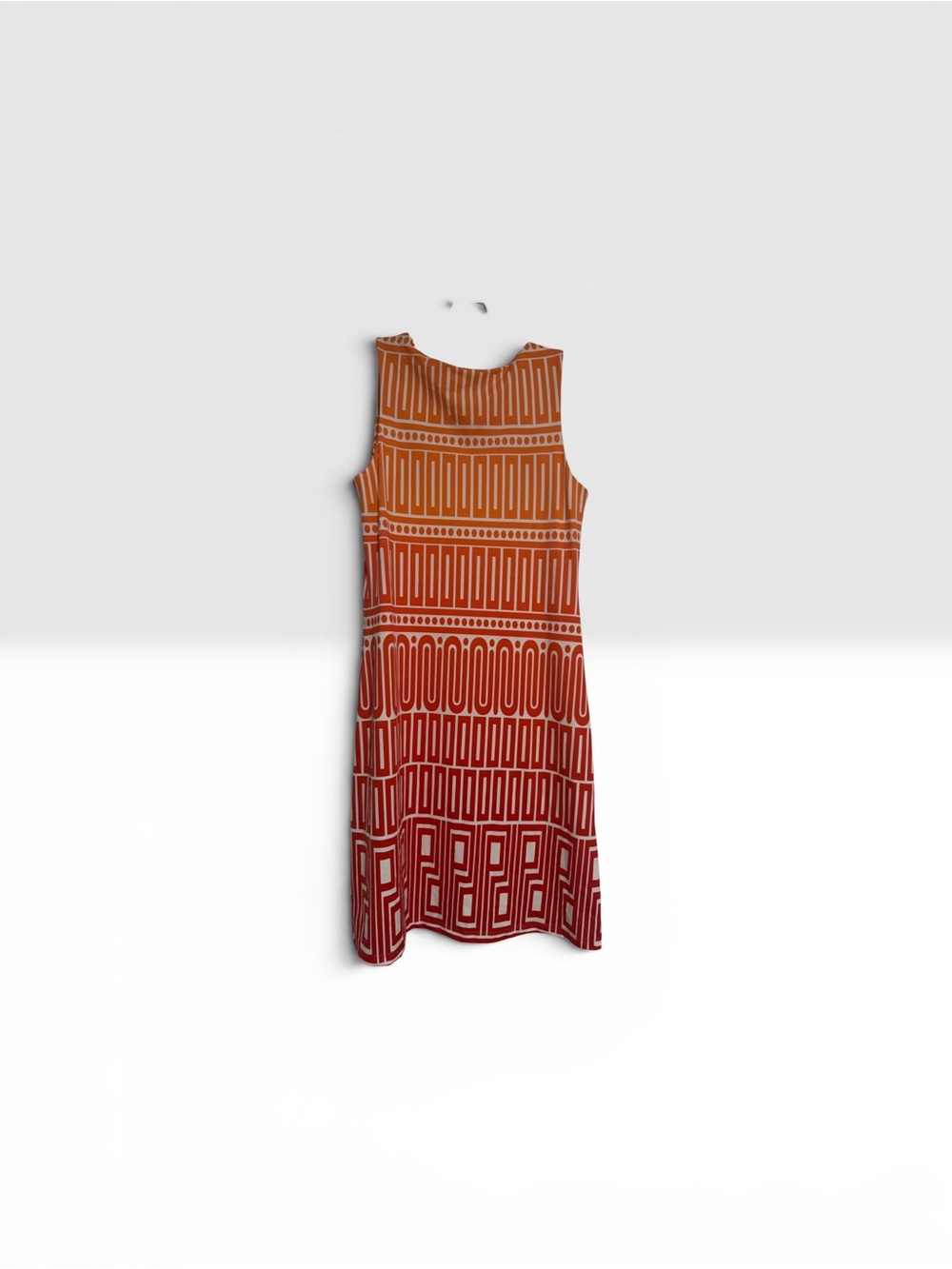 Jude Connally Sleeveless Geometric Midi Dress in Rust Ombre